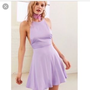 Silence and noise lavender backless skater dress